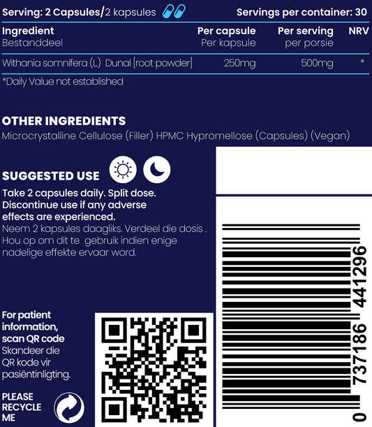 Genologix Ashwagandha 500mg 60 Capsules